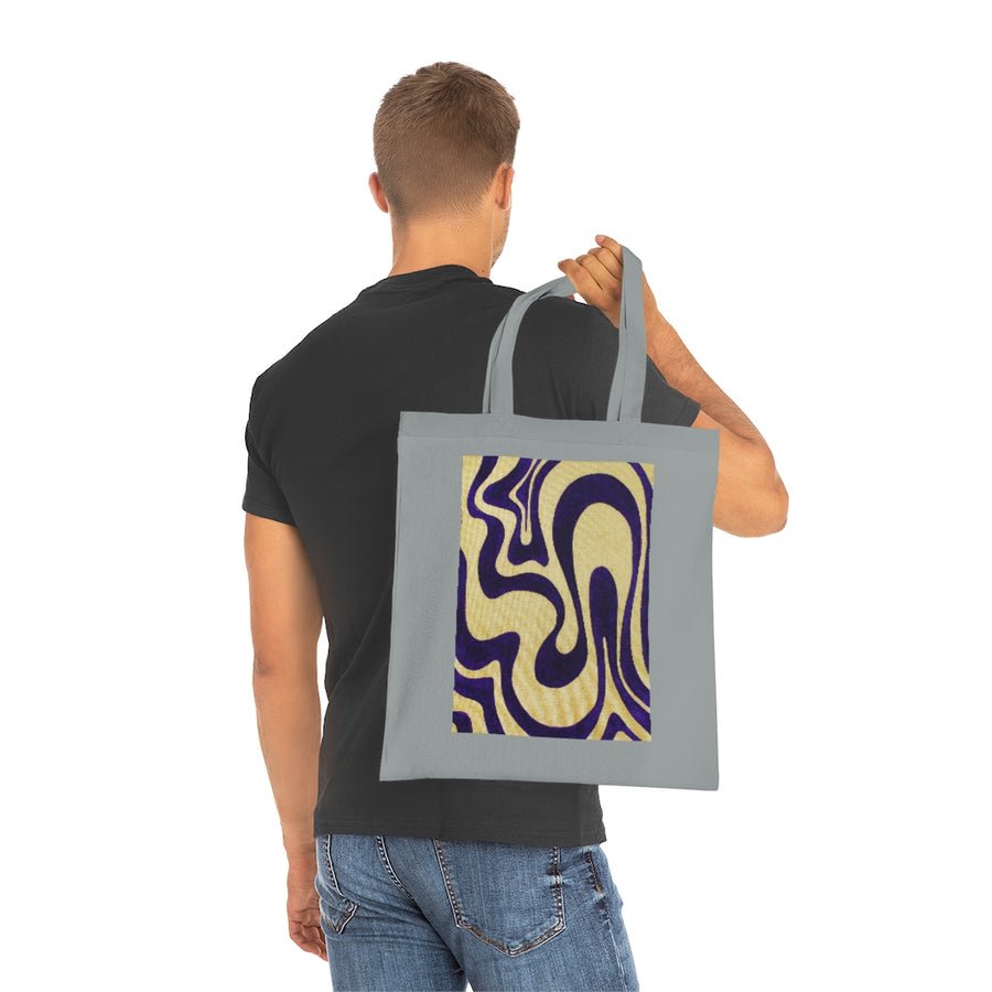 Purple & Gold Trippy Lines Tote Bag