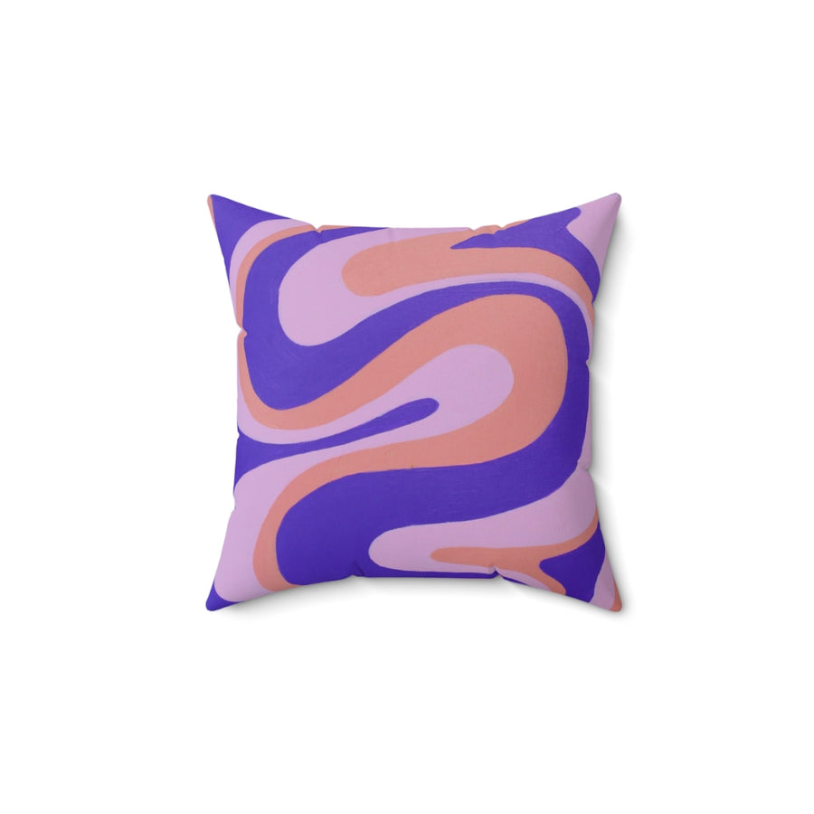 Purple, Orange & Pink Trippy Lines Throw Pillow