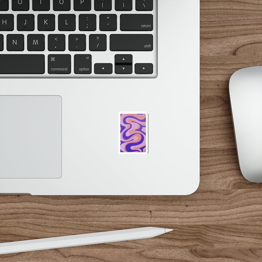 Purple, Orange & Pink Trippy Lines Stickers