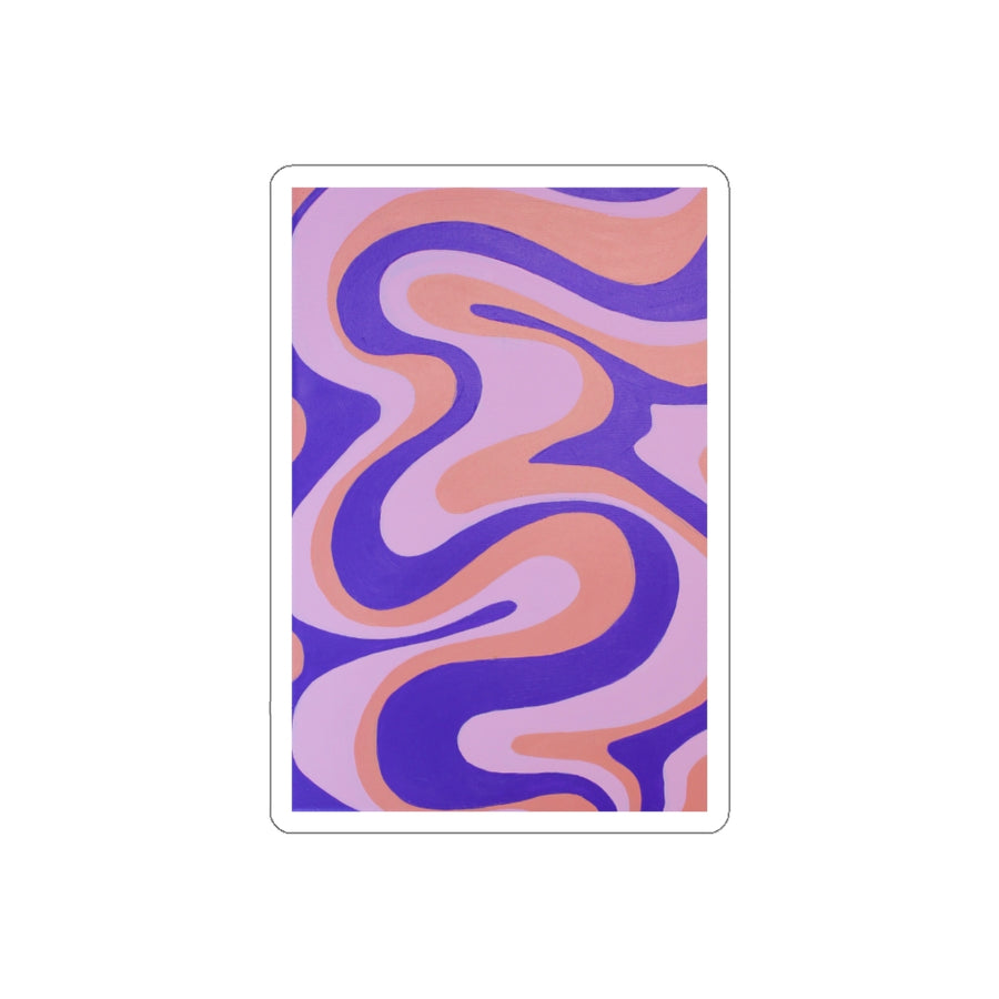 Purple, Orange & Pink Trippy Lines Stickers