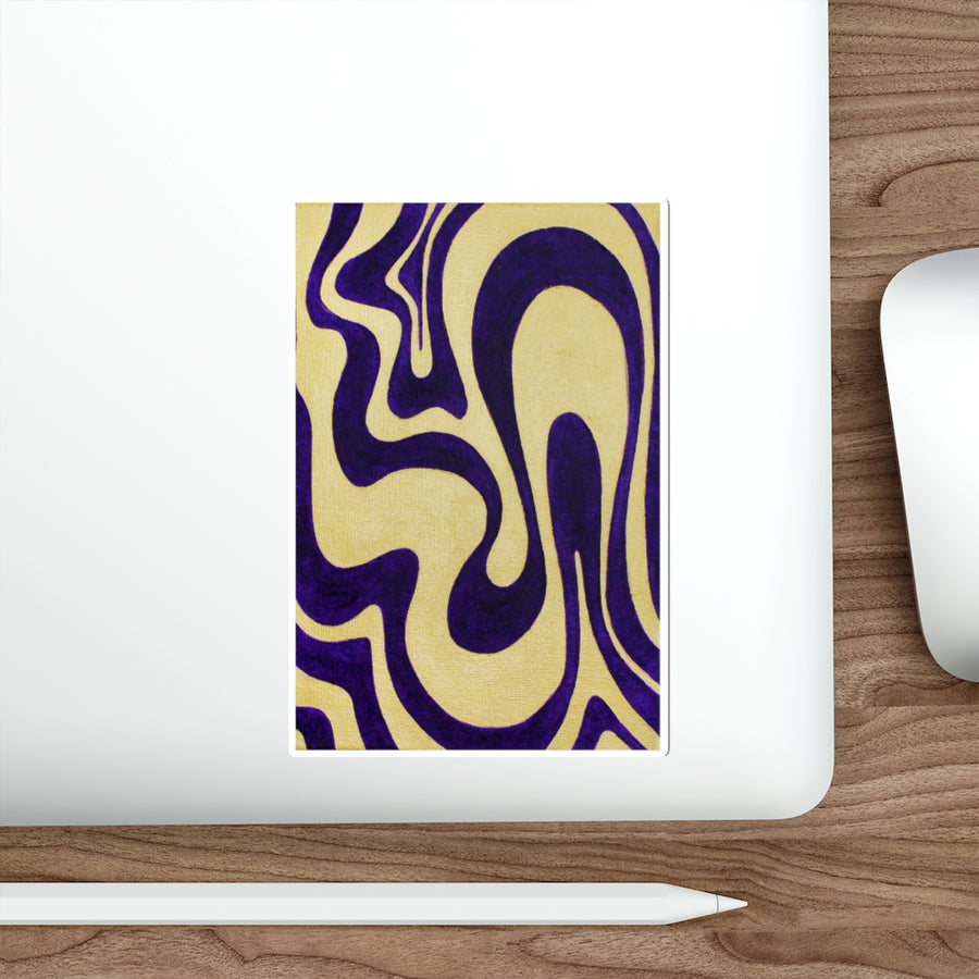 Purple & Gold Trippy Lines Stickers