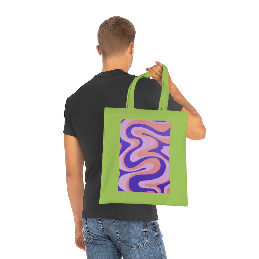 Purple, Orange & Pink trippy Lines Tote Bag