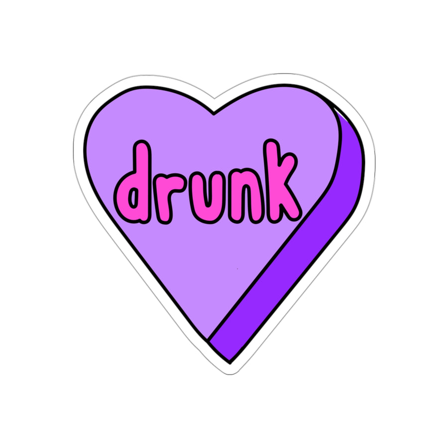 Drunk Candy Heart Stickers