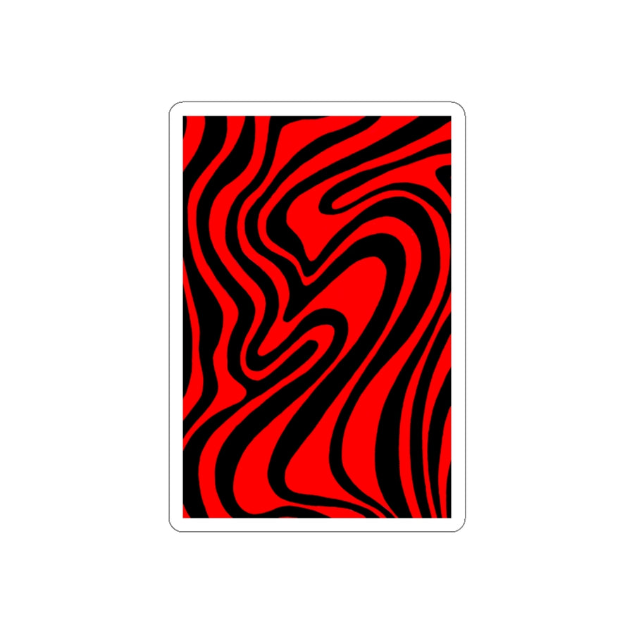 Red & Black Trippy Lines Stickers