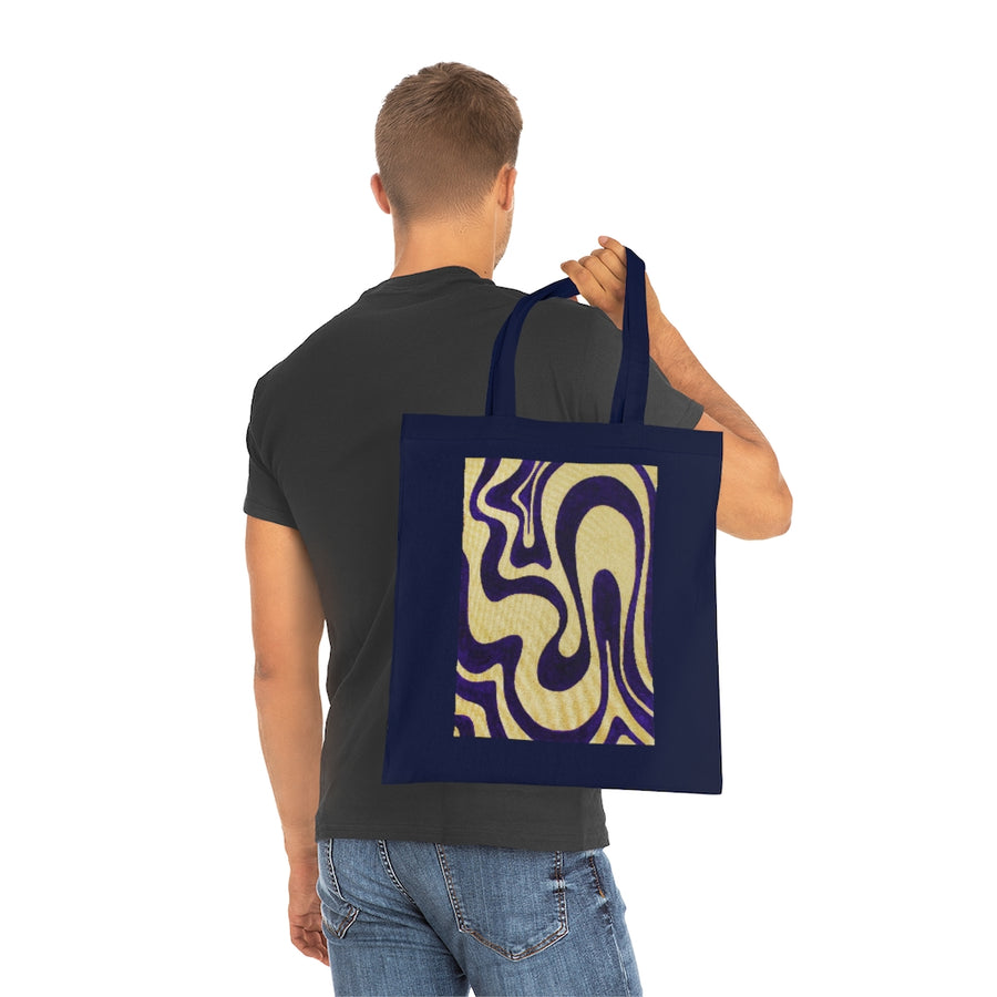 Purple & Gold Trippy Lines Tote Bag