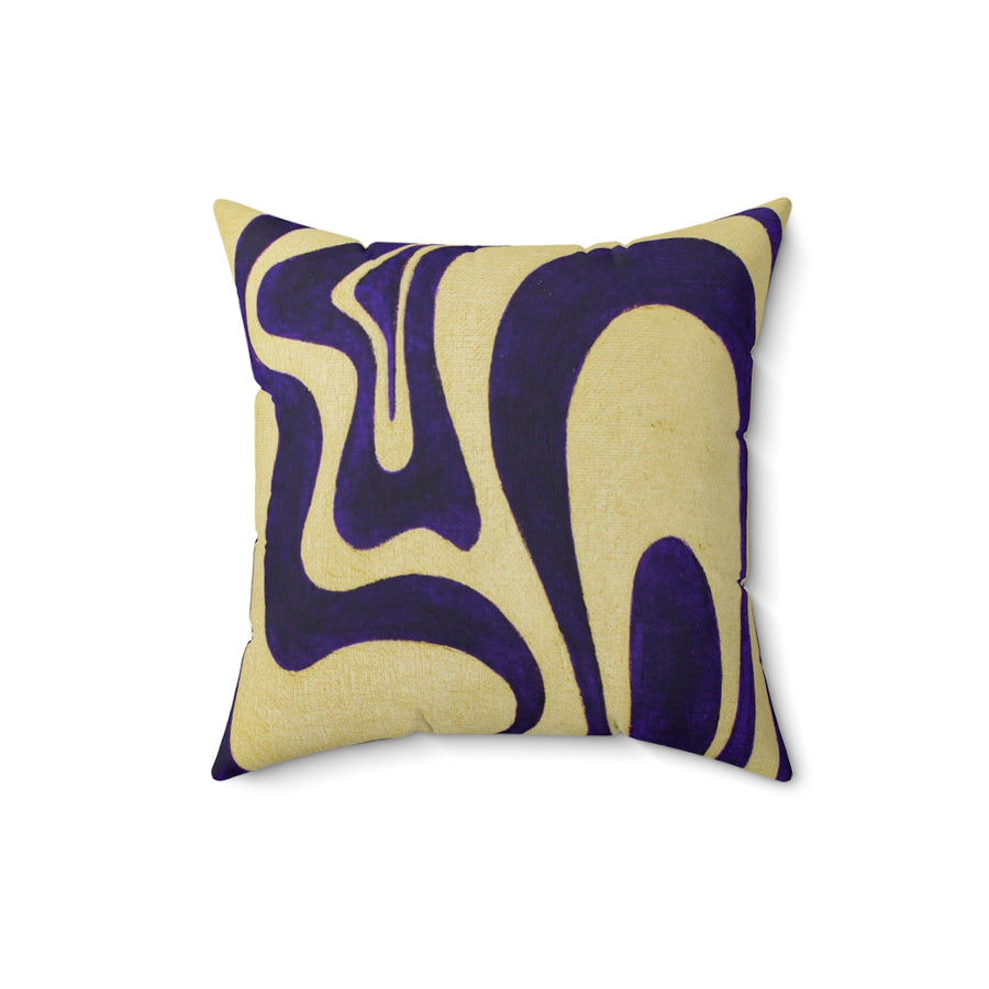 Purple & Gold Trippy Lines Throw Pillow