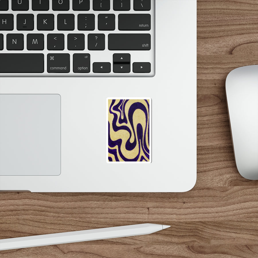 Purple & Gold Trippy Lines Stickers