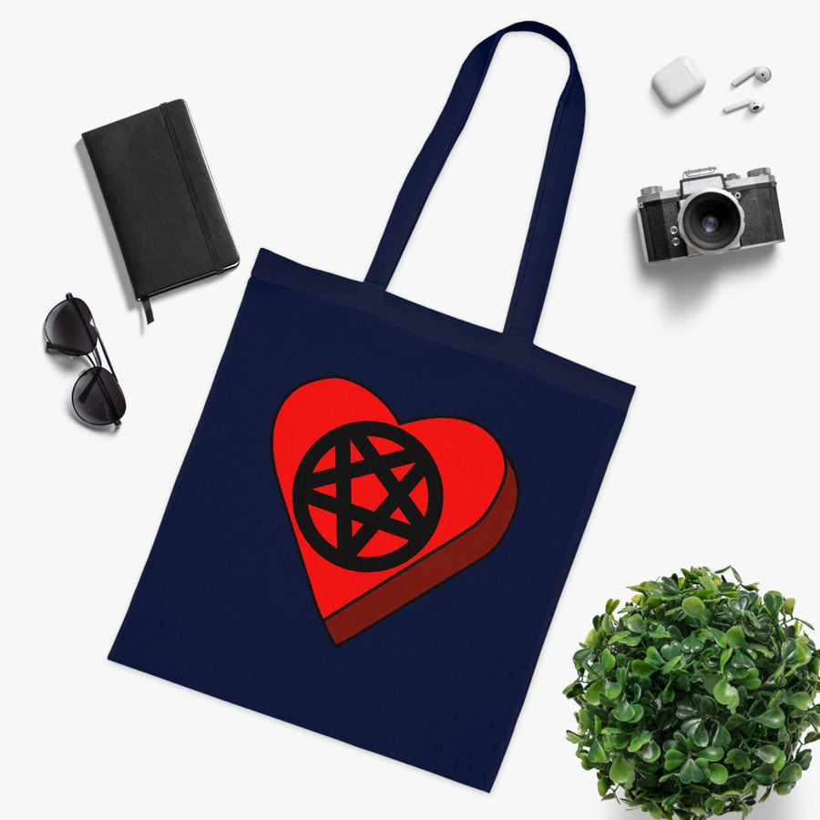 Pentagram Candy Heart Tote Bag