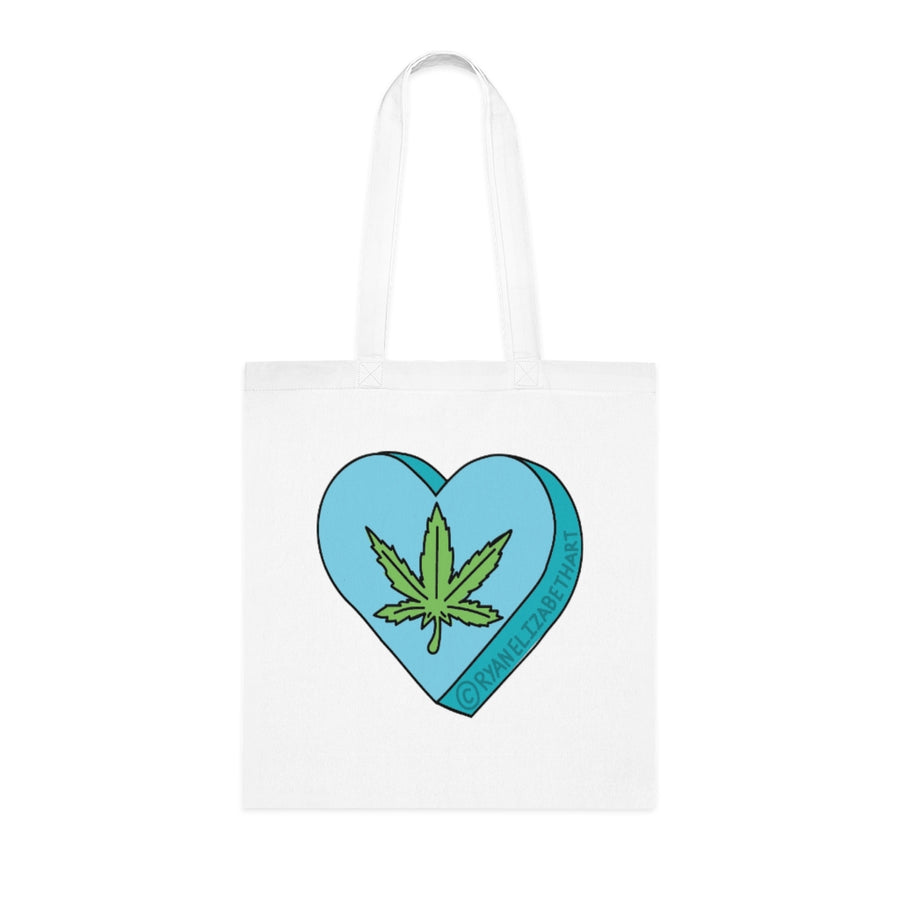 Weed Leaf Candy Heart Tote