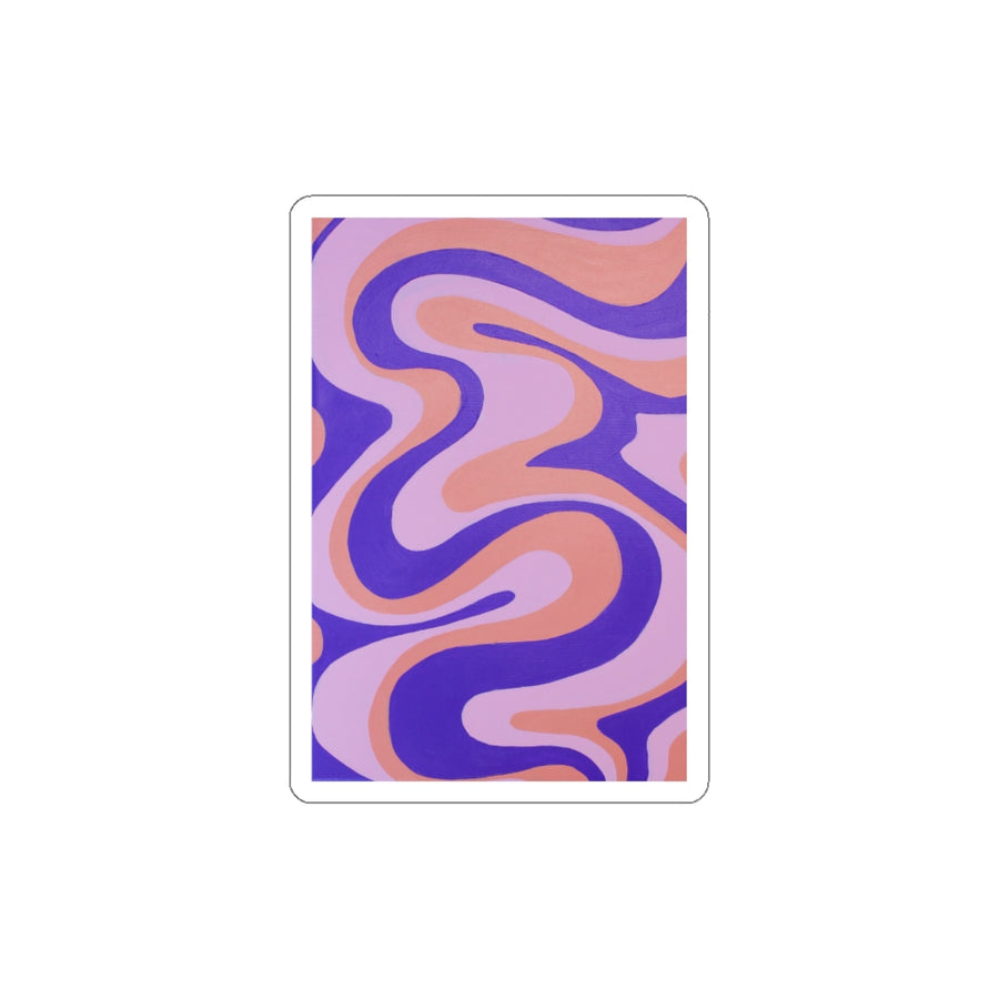 Purple, Orange & Pink Trippy Lines Stickers