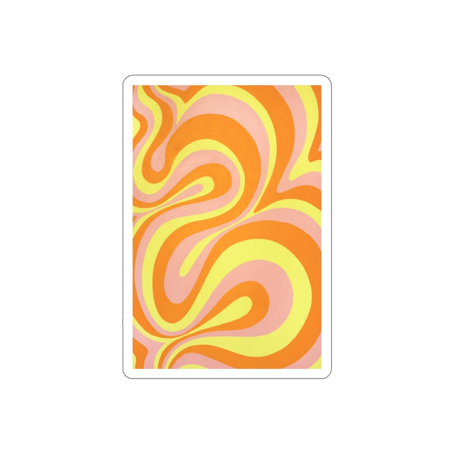 Orange, Yellow & Pink Trippy Lines Stickers