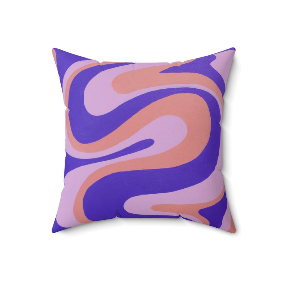 Purple, Orange & Pink Trippy Lines Throw Pillow