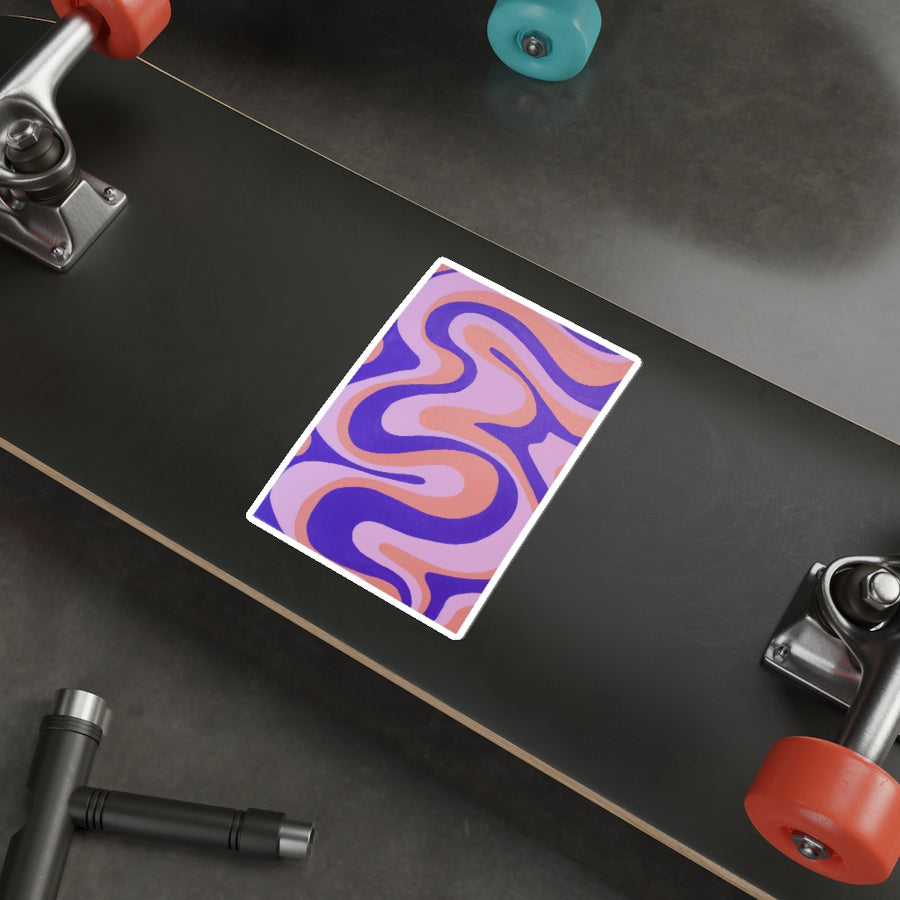 Purple, Orange & Pink Trippy Lines Stickers