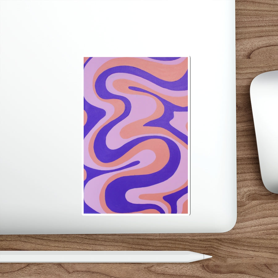 Purple, Orange & Pink Trippy Lines Stickers