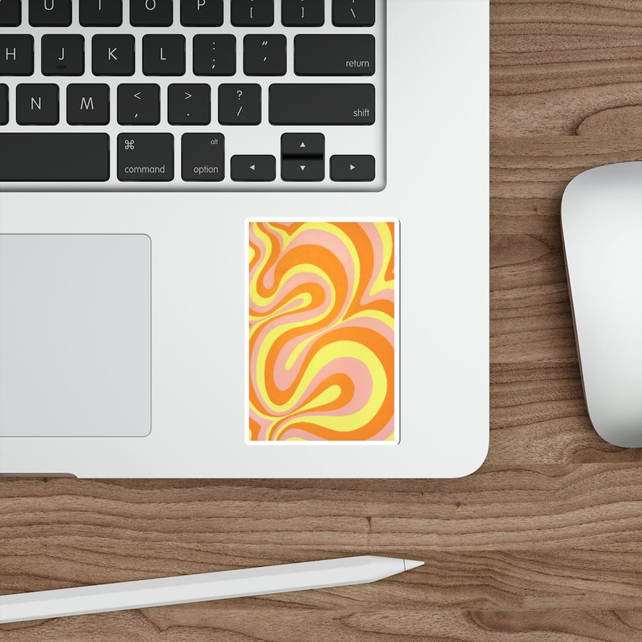 Orange, Yellow & Pink Trippy Lines Stickers