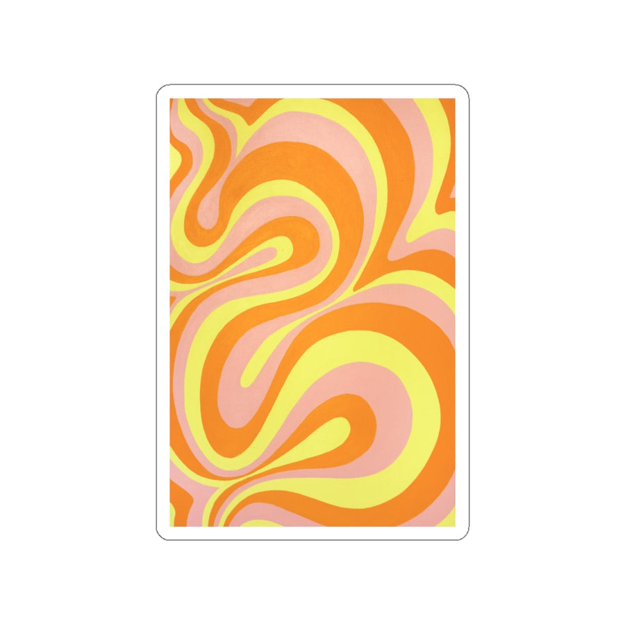 Orange, Yellow & Pink Trippy Lines Stickers