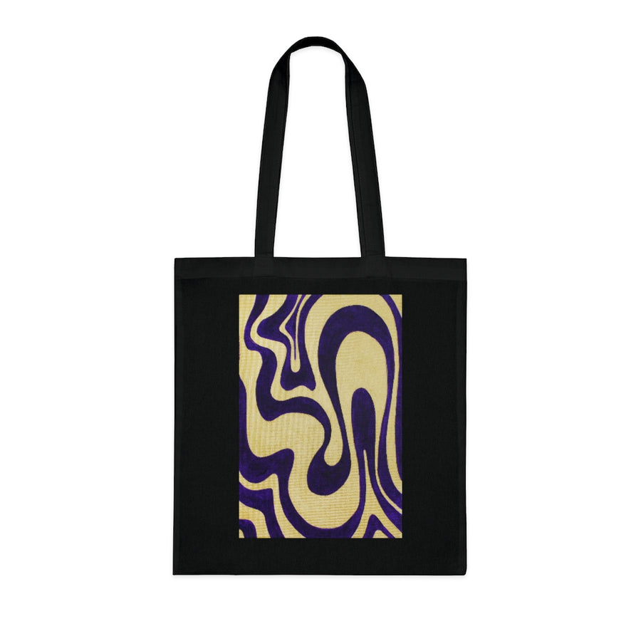 Purple & Gold Trippy Lines Tote Bag