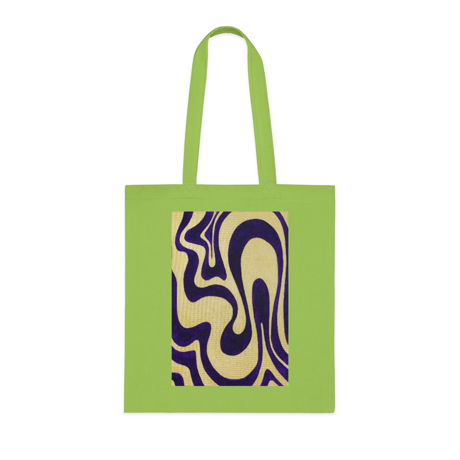 Purple & Gold Trippy Lines Tote Bag