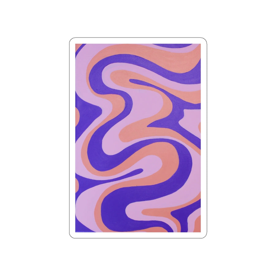 Purple, Orange & Pink Trippy Lines Stickers