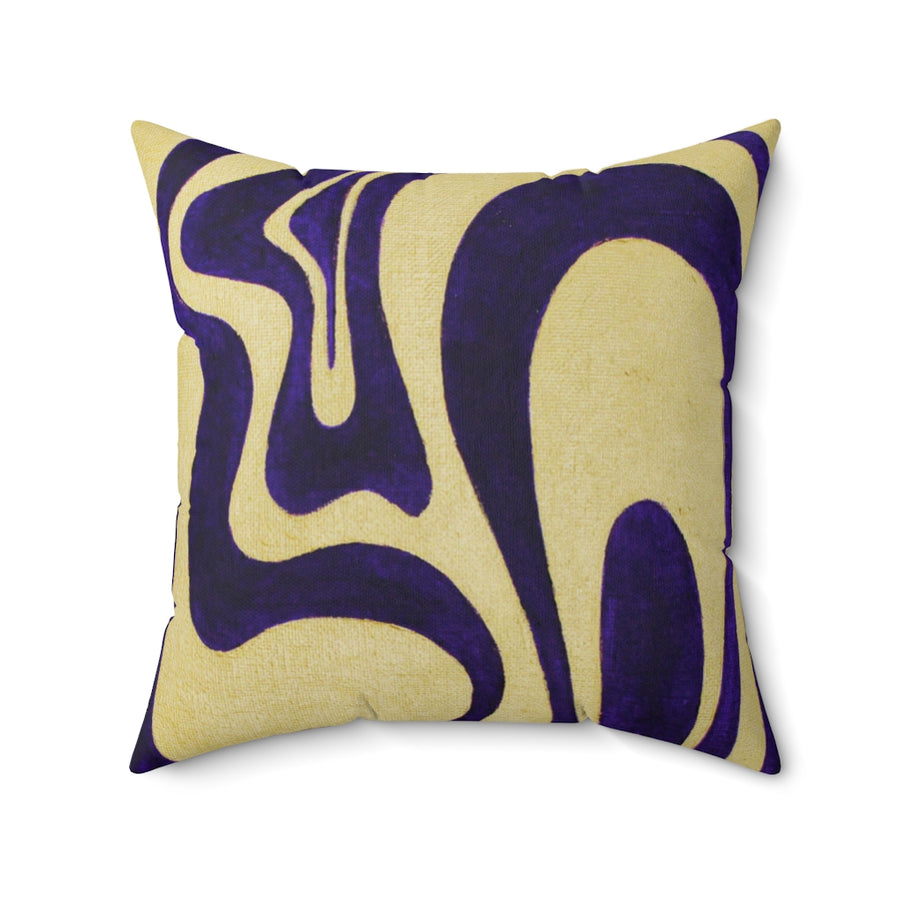 Purple & Gold Trippy Lines Throw Pillow