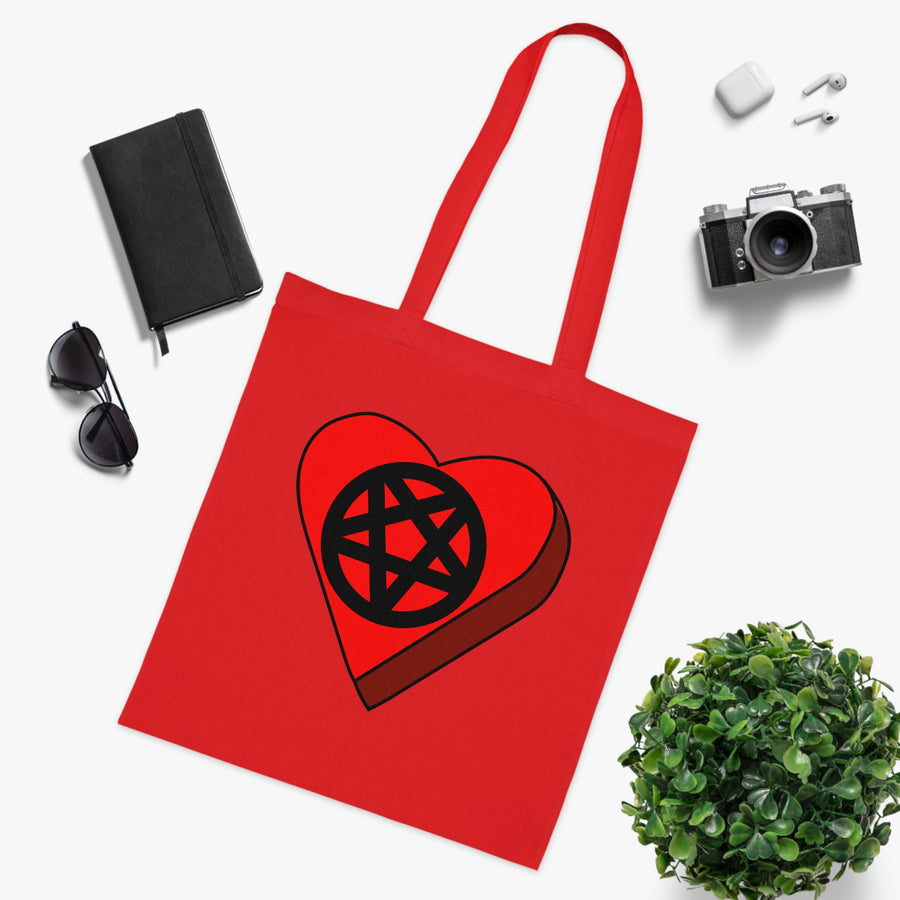 Pentagram Candy Heart Tote Bag