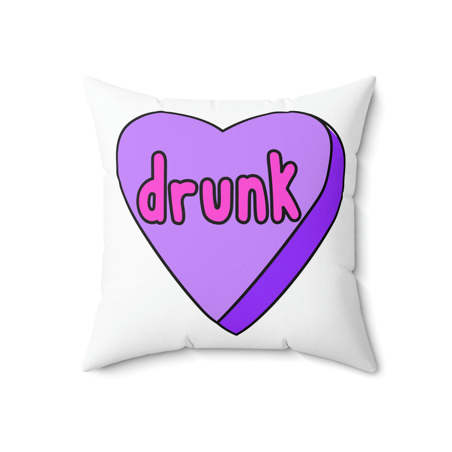 Drunk Candy Heart Throw Pillow