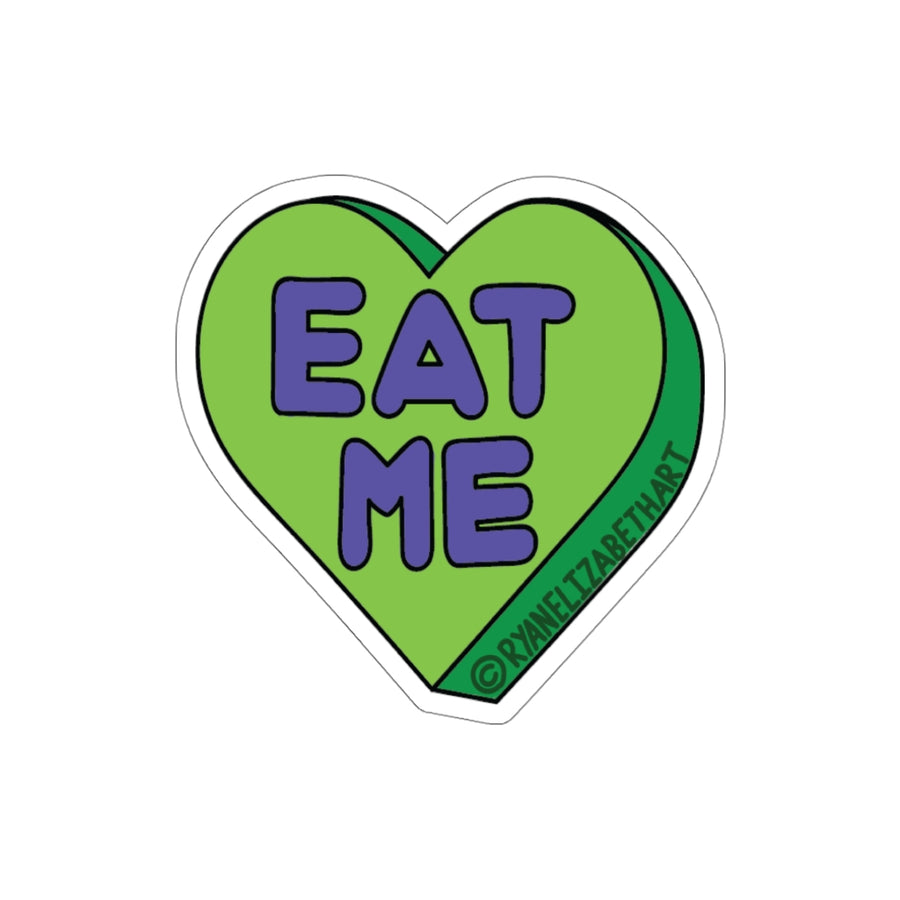 Eat Me Candy Heart Sticker