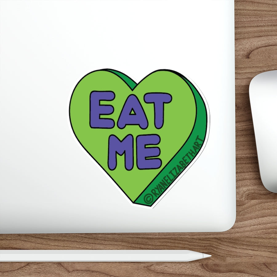 Eat Me Candy Heart Sticker