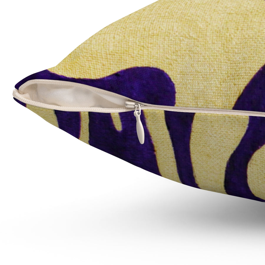 Purple & Gold Trippy Lines Throw Pillow