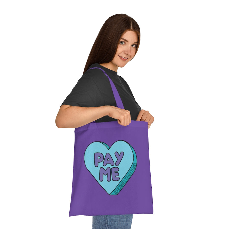 Pay Me Candy Heart Tote Bag