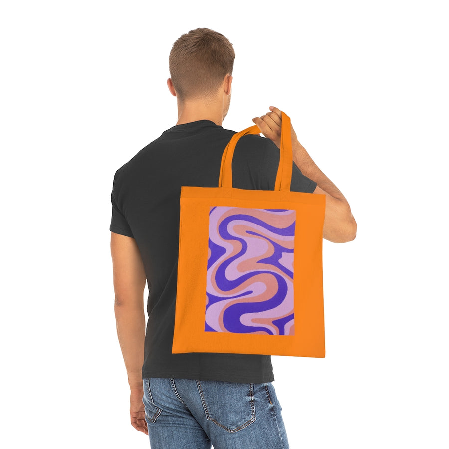 Purple, Orange & Pink trippy Lines Tote Bag