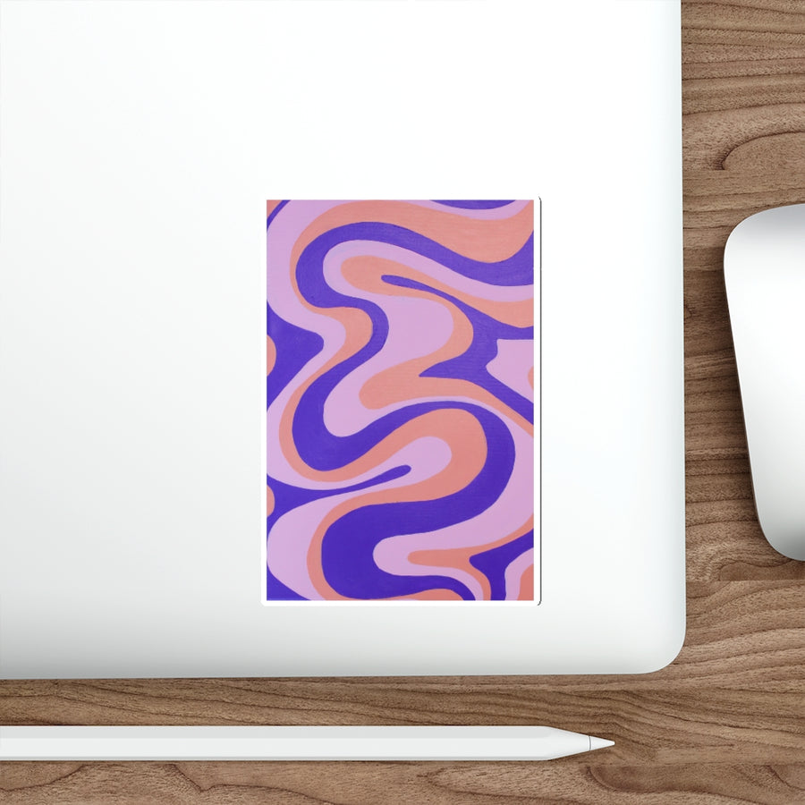 Purple, Orange & Pink Trippy Lines Stickers