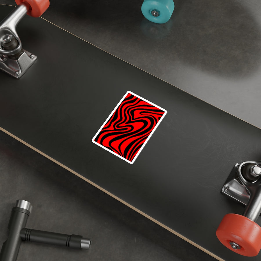 Red & Black Trippy Lines Stickers