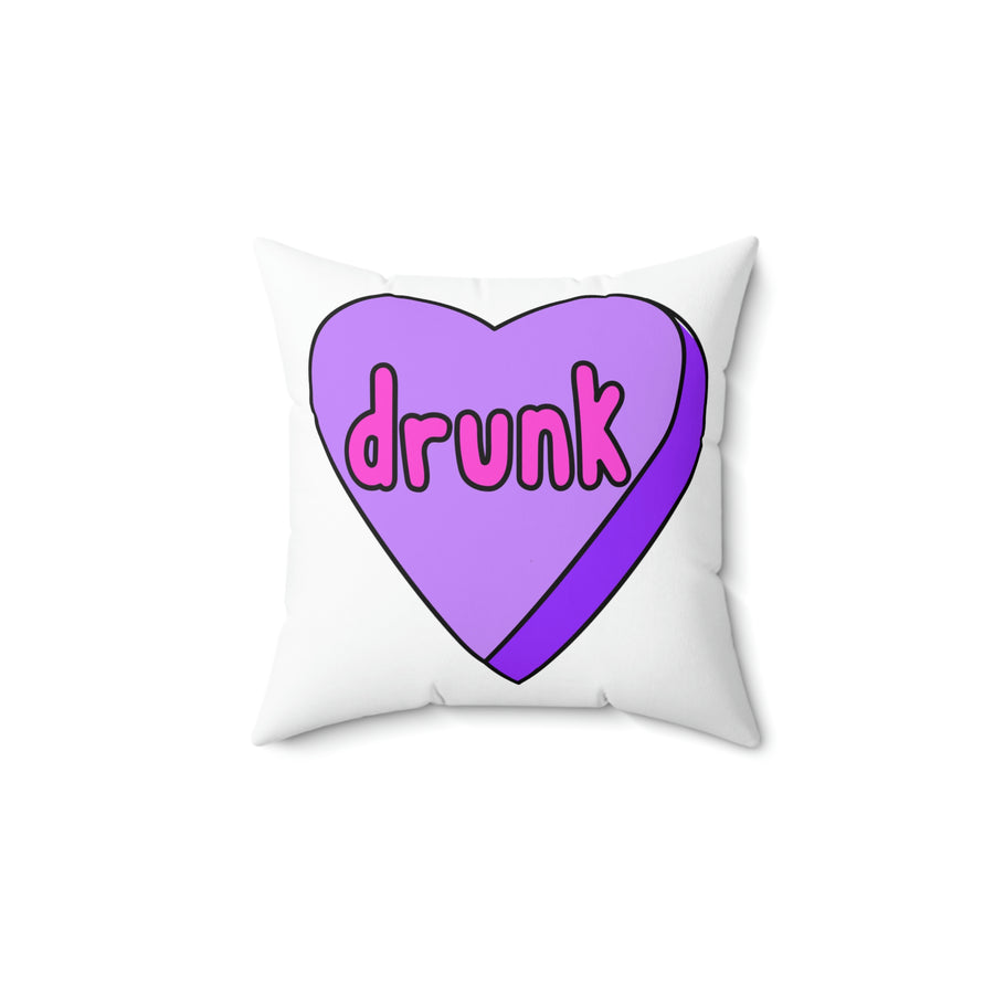 Drunk Candy Heart Throw Pillow