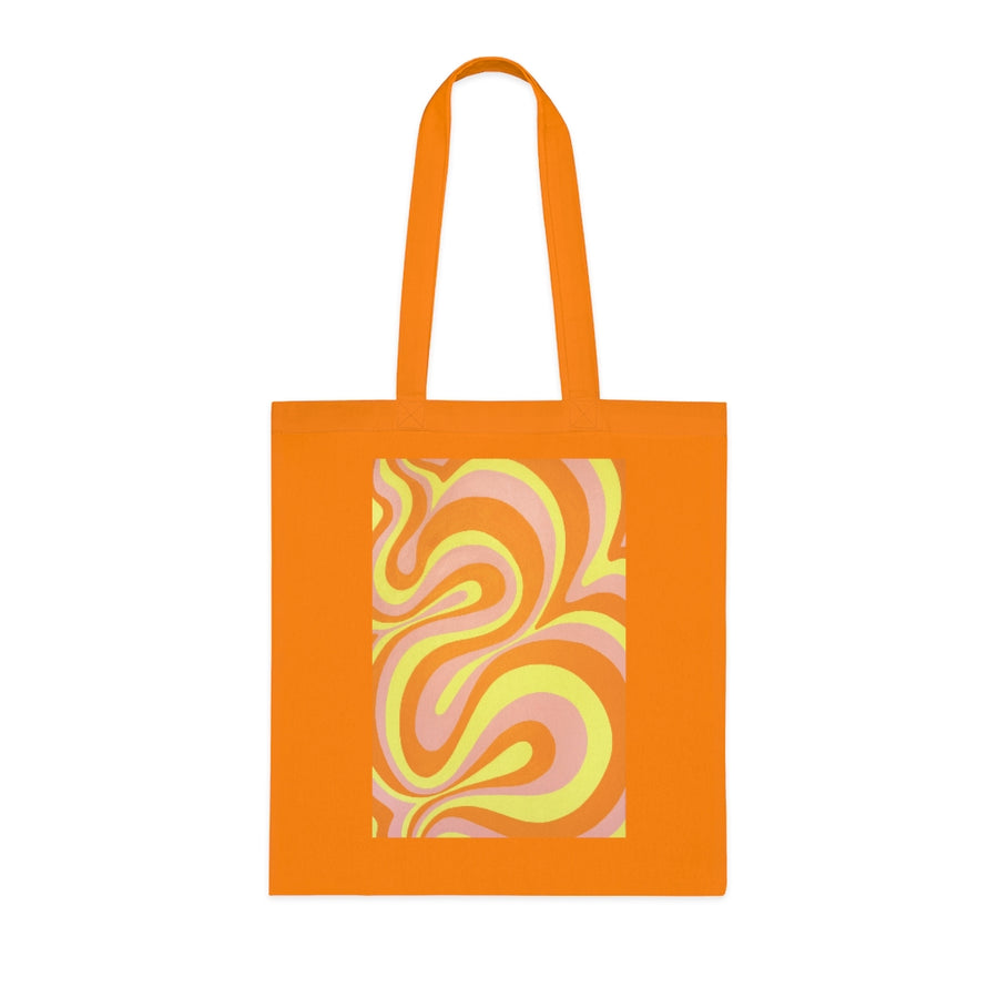 Orange, Yellow & Pink Trippy Lines Tote Bag