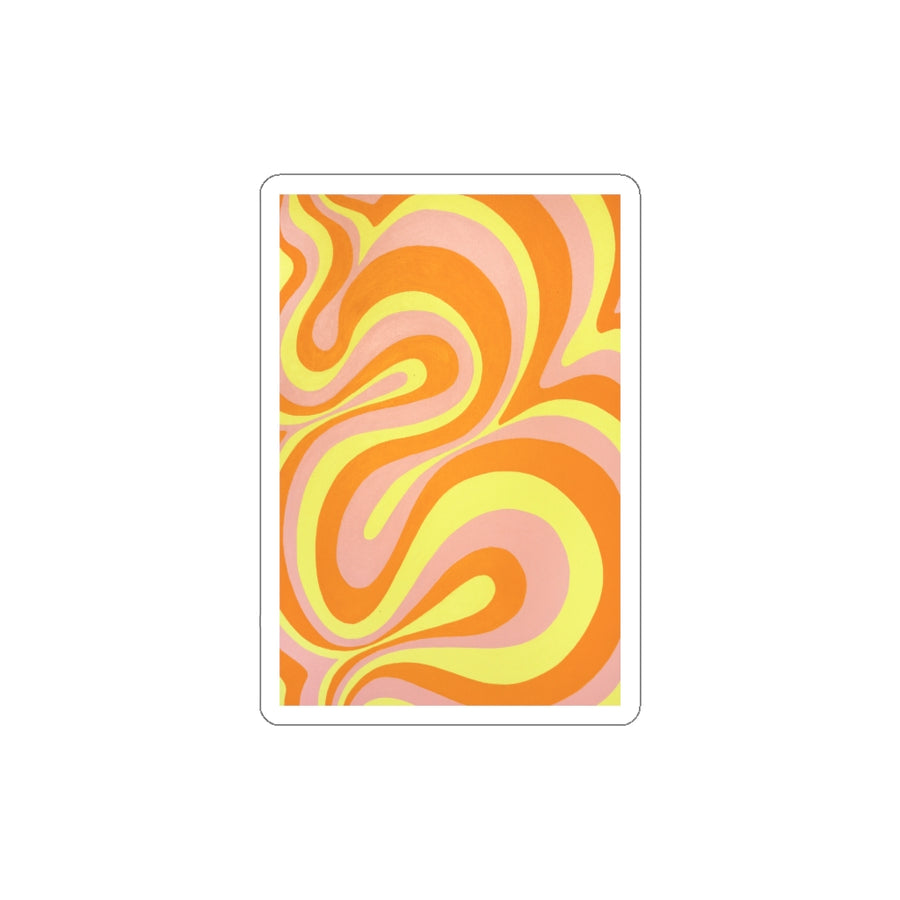 Orange, Yellow & Pink Trippy Lines Stickers