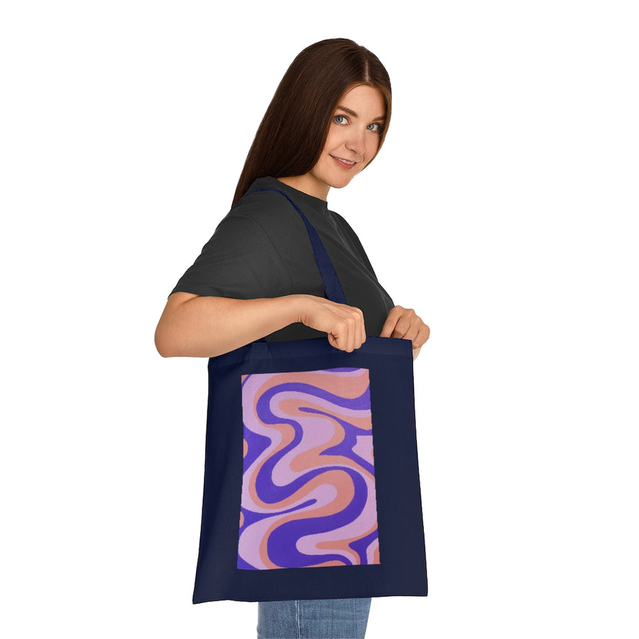 Purple, Orange & Pink trippy Lines Tote Bag