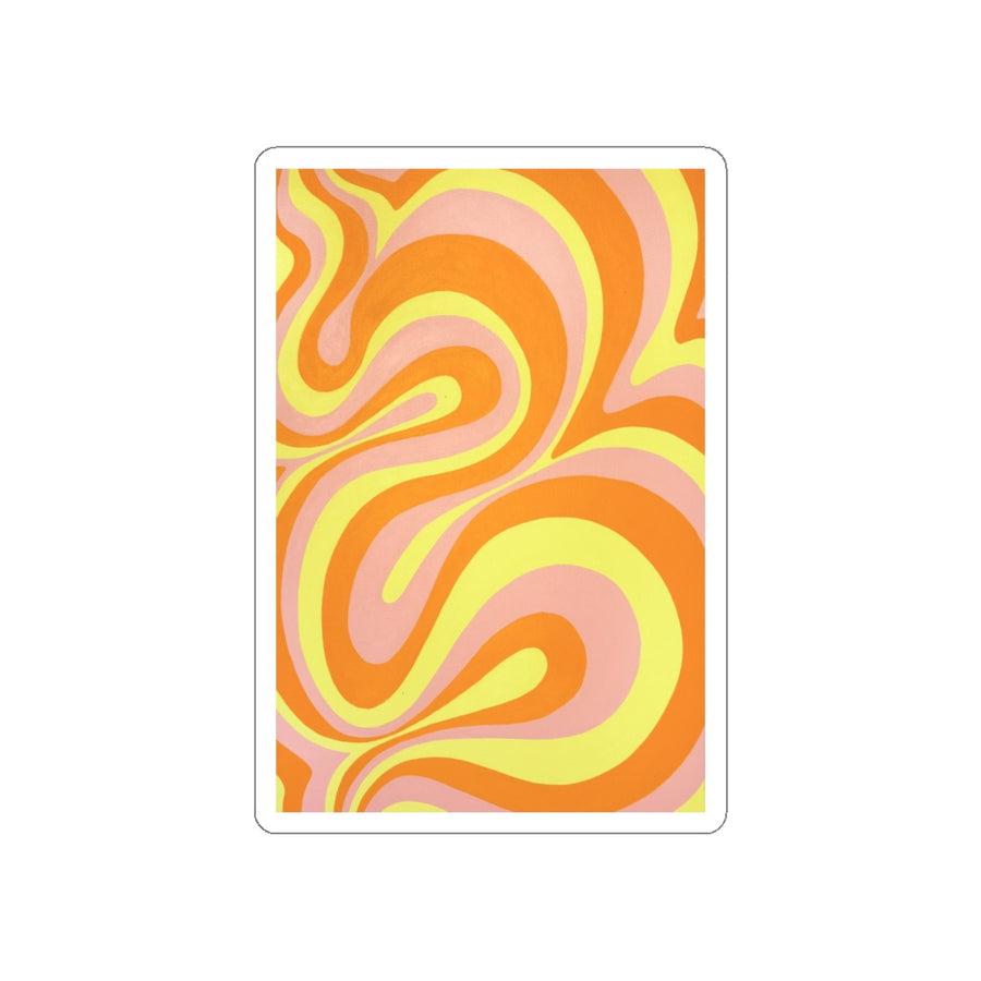 Orange, Yellow & Pink Trippy Lines Stickers