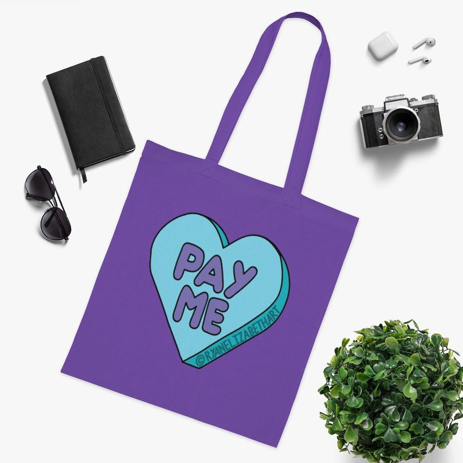 Pay Me Candy Heart Tote Bag