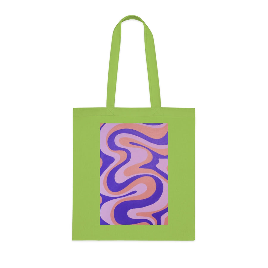 Purple, Orange & Pink trippy Lines Tote Bag