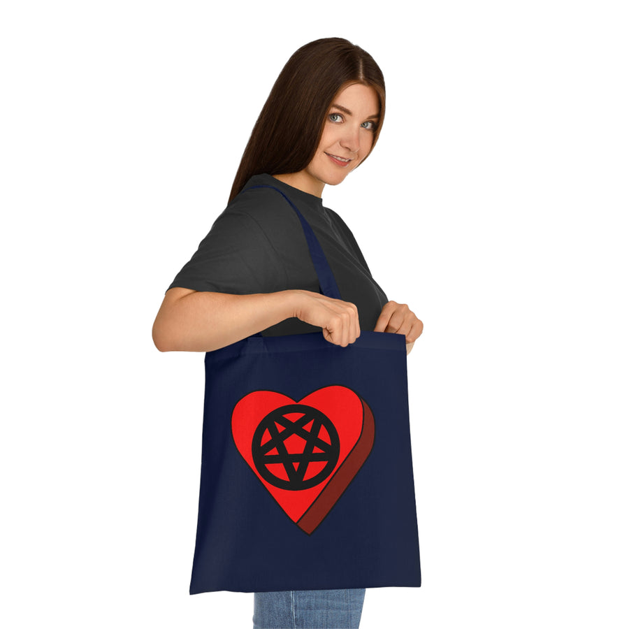 Pentagram Candy Heart Tote Bag