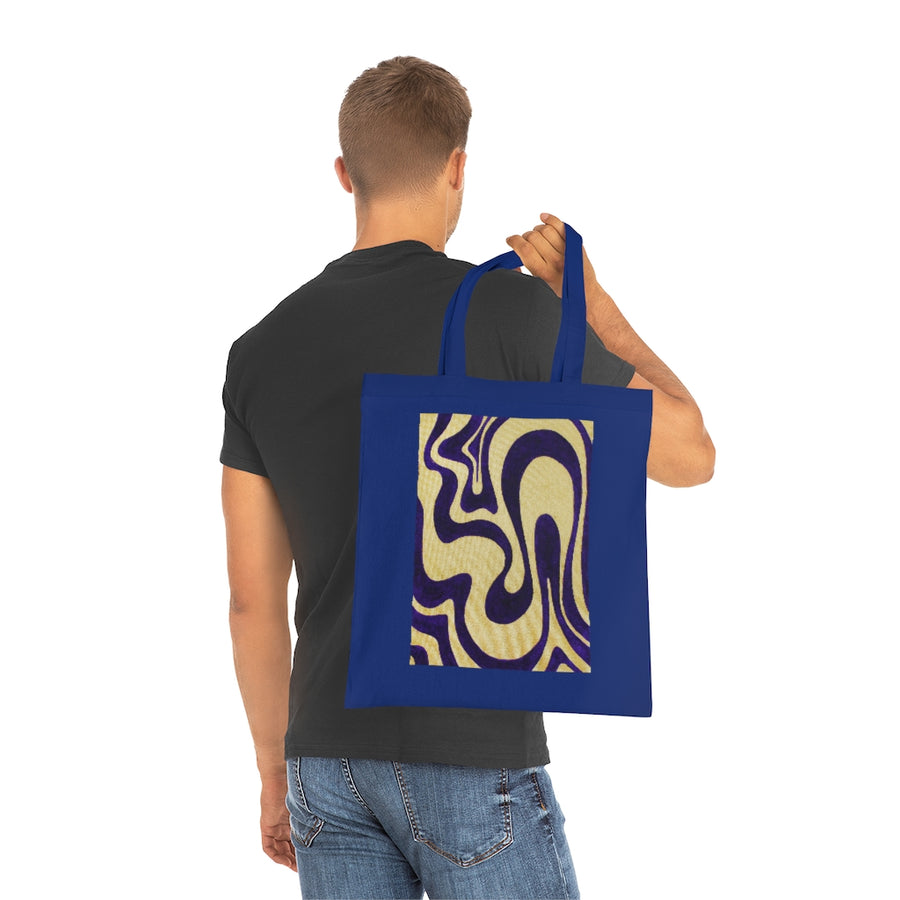 Purple & Gold Trippy Lines Tote Bag