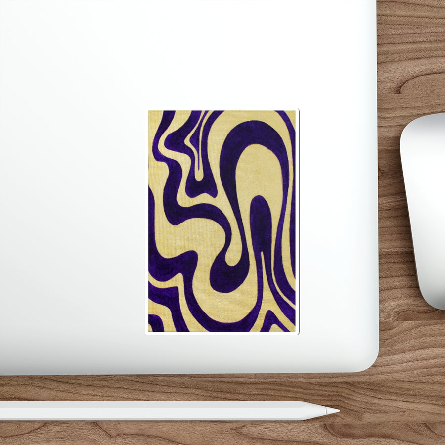 Purple & Gold Trippy Lines Stickers