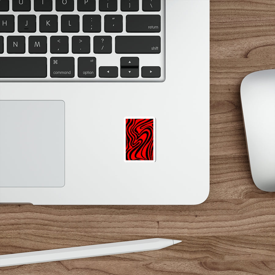 Red & Black Trippy Lines Stickers