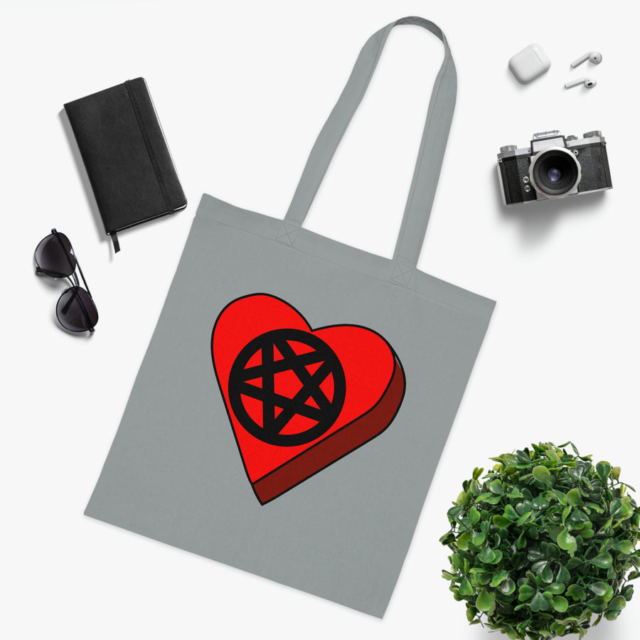 Pentagram Candy Heart Tote Bag