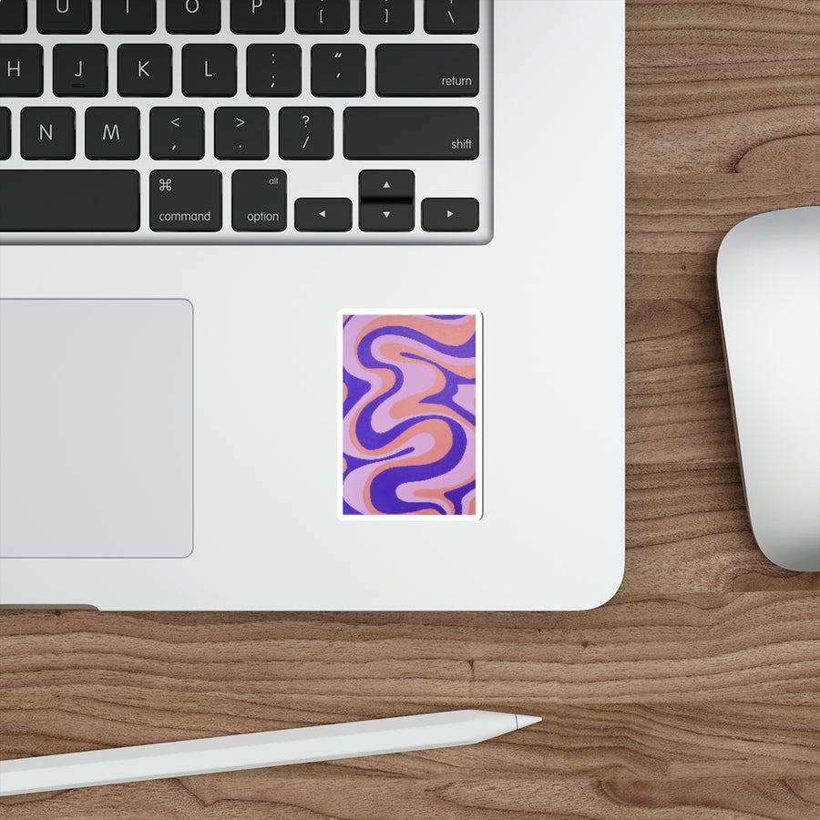 Purple, Orange & Pink Trippy Lines Stickers