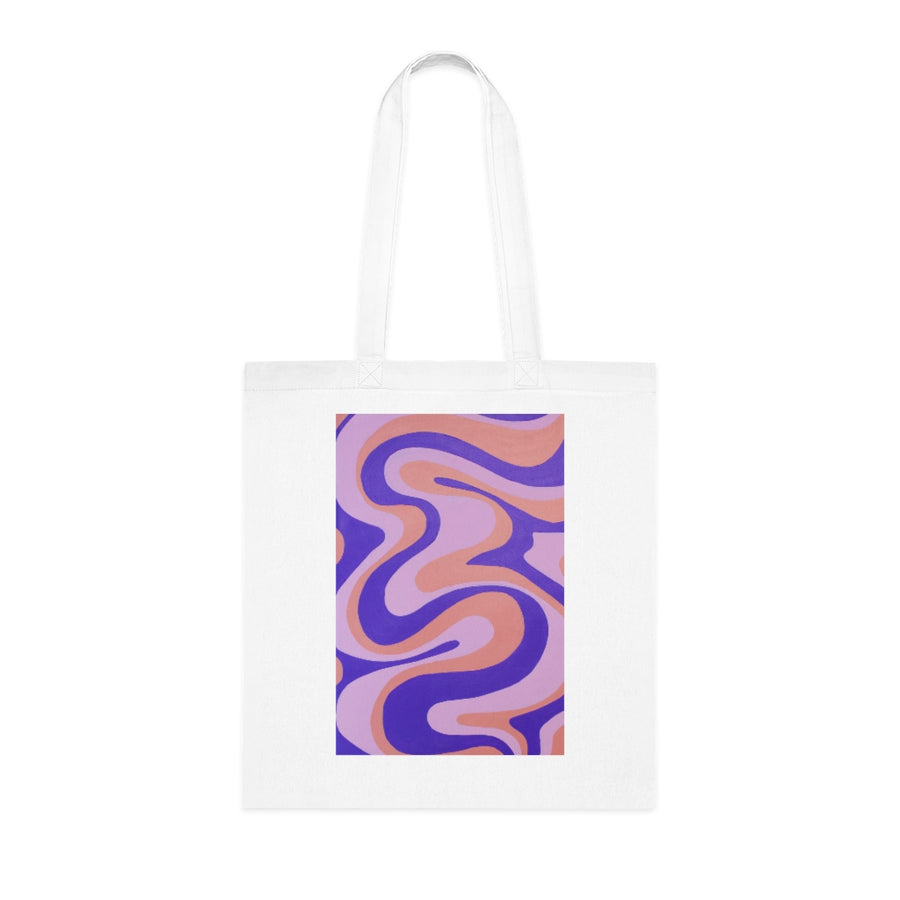 Purple, Orange & Pink trippy Lines Tote Bag