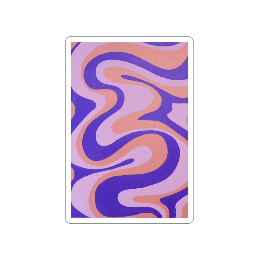 Purple, Orange & Pink Trippy Lines Stickers