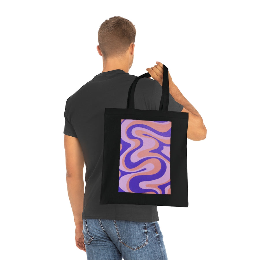 Purple, Orange & Pink trippy Lines Tote Bag