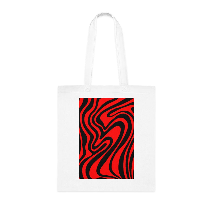 Red & Black Trippy Lines Tote Bag